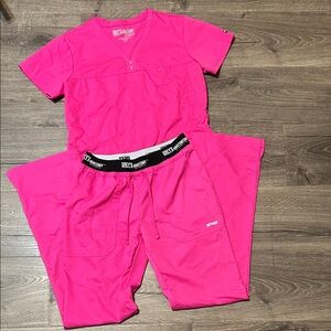 Grey's Anatomy Vivid Pink Scrub Ensemble